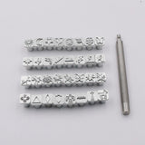 Maxbell 32pcs/Set Steel Leather Craft Saddle Stamps Flower Printing Carving Tools