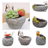 Maxbell Creative Flower Pot Resin Succulent Planter Mini Plant Pot Ornament 1