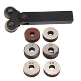Maxbell 7pcs Steel Dual Wheel Knurling Tool Kit with 0.5mm 1mm 2mm Wheel Linear