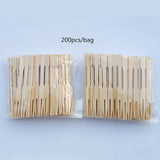 200pcs Disposable Bamboo Catering Forks for Appetizer,Cocktail,Fruit,Dessert