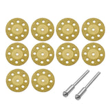 Maxbell 10Pcs Diamond Cutting Wheel with 2pc Mandrel (3mm) for Rotary Tools 30mm