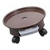 Maxbell Plant Caddy - Round Plant Trolley Saucer Tray with Caster  Dia 27cm