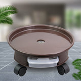 Maxbell Plant Caddy - Round Plant Trolley Saucer Tray with Caster  Dia 27cm