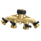 Maxbell 4 Way Garden Hose Splitter Heavy Duty Water Hose Adapter Europe Thread