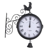 Double Sided Wall Clock Station Clock Circle Station Wall Side Hanging Clock