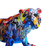 Colorful Dog Figurine Resin Craft Animal Dog Statue Sculpture Bulldog