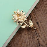 Maxbell Crystal Brooch Fancy Vintage Style Sunflower Brooch Pin for Women, Girls