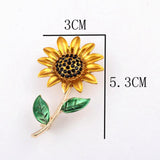 Maxbell Crystal Brooch Fancy Vintage Style Sunflower Brooch Pin for Women, Girls