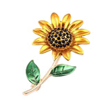 Maxbell Crystal Brooch Fancy Vintage Style Sunflower Brooch Pin for Women, Girls