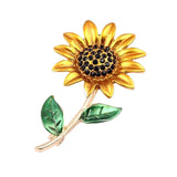 Maxbell Crystal Brooch Fancy Vintage Style Sunflower Brooch Pin for Women, Girls