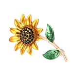 Maxbell Crystal Brooch Fancy Vintage Style Sunflower Brooch Pin for Women, Girls