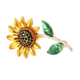 Maxbell Crystal Brooch Fancy Vintage Style Sunflower Brooch Pin for Women, Girls