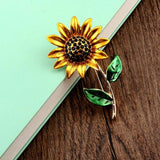 Maxbell Crystal Brooch Fancy Vintage Style Sunflower Brooch Pin for Women, Girls