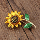 Maxbell Crystal Brooch Fancy Vintage Style Sunflower Brooch Pin for Women, Girls