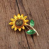 Maxbell Crystal Brooch Fancy Vintage Style Sunflower Brooch Pin for Women, Girls