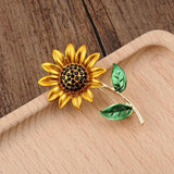 Maxbell Crystal Brooch Fancy Vintage Style Sunflower Brooch Pin for Women, Girls