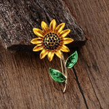Maxbell Crystal Brooch Fancy Vintage Style Sunflower Brooch Pin for Women, Girls