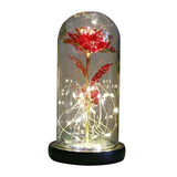 Galaxy Rose Flowers Forever Rose Colorful LED Light in Glass Dome Style6