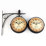 Maxbell Outdoor Garden Wall Clock Double Sided Cast Bracket Art Clock