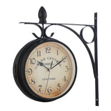 Maxbell Outdoor Garden Wall Clock Double Sided Cast Bracket Art Clock