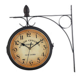Maxbell Outdoor Garden Wall Clock Double Sided Cast Bracket Art Clock