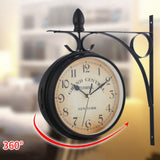 Maxbell Outdoor Garden Wall Clock Double Sided Cast Bracket Art Clock