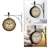 Maxbell Outdoor Garden Wall Clock Double Sided Cast Bracket Art Clock