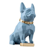 FRENCH BULLDOG Figurine Lifelike Figurine Statue Home Decoration Blue Small