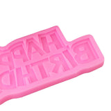 Maxbell  Non-stick Silicone Mold Happy Birthday Card for Chocolate Candy Tools Decor pink