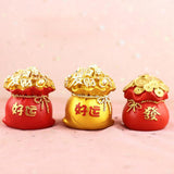 Money Bag Chinese Feng Shui Figurine Atrract Good Luck Good Luck Red
