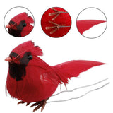 10pcs Artificial Red Cardinal Birds for Centerpieces Home Garden Decor Red Cardinals