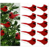 10pcs Artificial Red Cardinal Birds for Centerpieces Home Garden Decor Red Cardinals