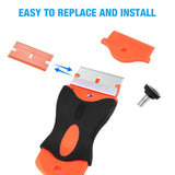 Maxbell Razor Blade Scraper w/ Plastic Blades Decal Remover Tool for Auto Window