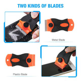 Maxbell Razor Blade Scraper w/ Plastic Blades Decal Remover Tool for Auto Window