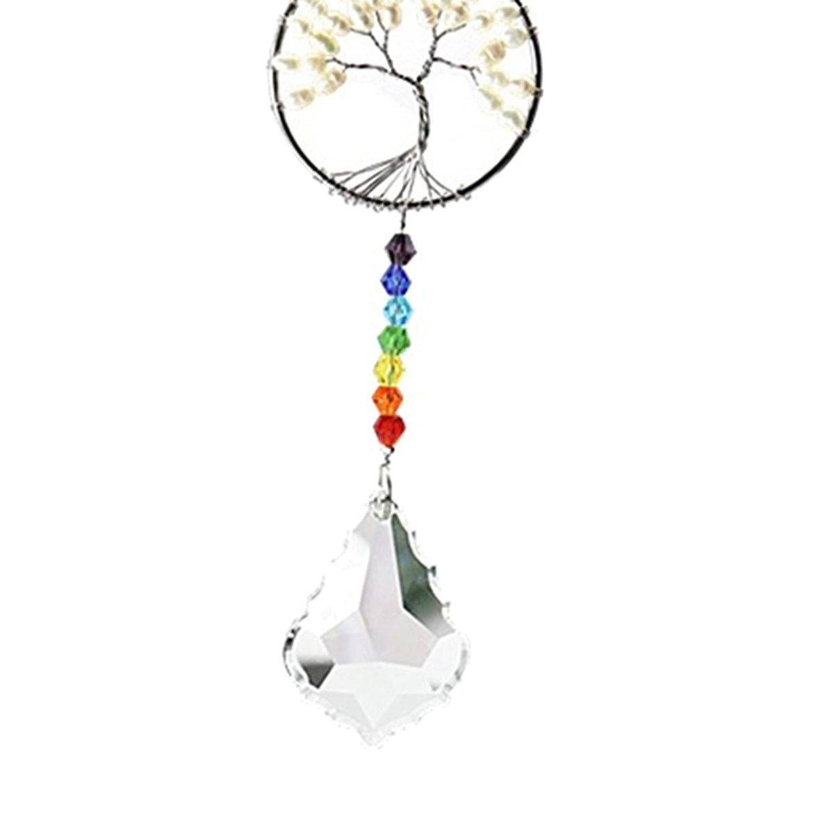 Maxbell  Handmade Suncatcher Crystal Ball Prisms Hanging Ornaments Pearl Tree of Life