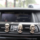 Car Air Vent Mount Resin Skull Statue Ornaments Skeleton Bonsai Pot Decor