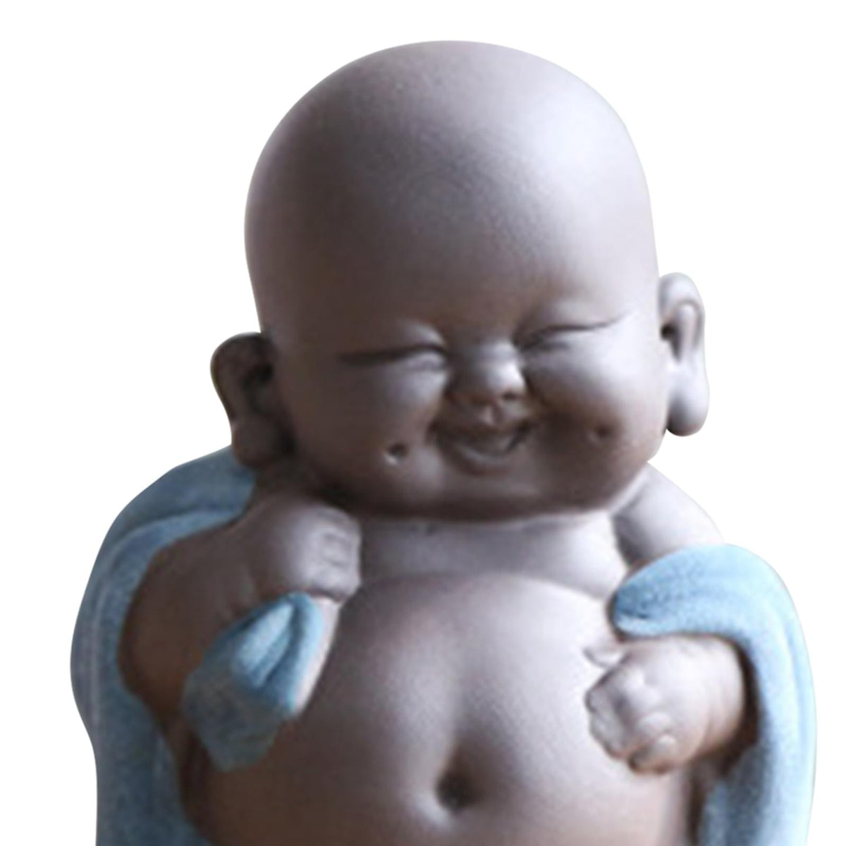 Little Ceramic Smiling Maitreya Happy Buddha Statue Figurine Ornaments D