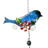 Maxbell Metal Wind Chime Bird Hanging Ornament Decoration for Home Garden Blue
