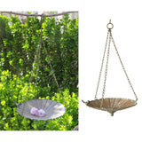 Maxbell Iron Hanging Bird Feeder Seed Tray Birdbath Backyard Finches Chickadees