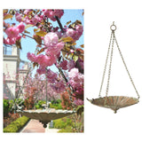 Maxbell Iron Hanging Bird Feeder Seed Tray Birdbath Backyard Finches Chickadees