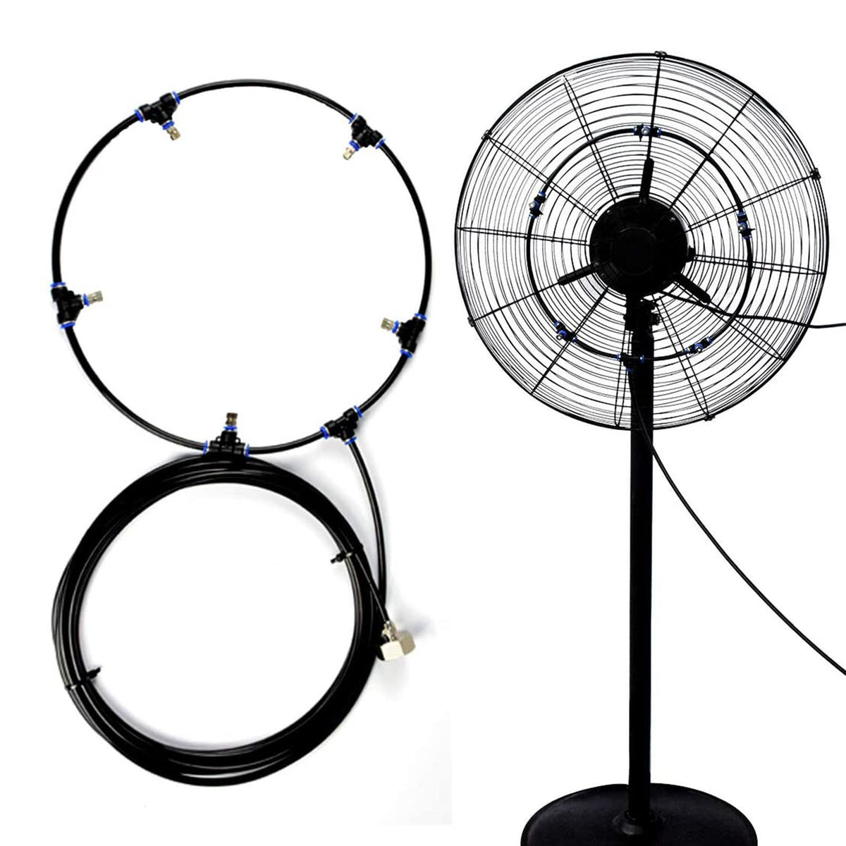Maxbell Misting Fan Kit 10M Misting Line + 5 Brass Mist Nozzles + a Brass Adapter