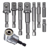 Maxbell 9x Socket Adapter Hex Impact Drill Bits Set Driver Tools 1/4" Extension Tool