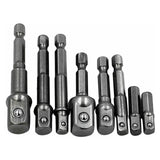 Maxbell 9x Socket Adapter Hex Impact Drill Bits Set Driver Tools 1/4" Extension Tool