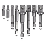 Maxbell 9x Socket Adapter Hex Impact Drill Bits Set Driver Tools 1/4" Extension Tool