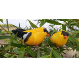 Fake Artificial Yellowbird Feather Bird Garden Home Decor Lawn Ornament 1Pcs