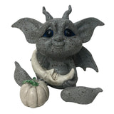 Maxbell Baby Goblin Art Fairy Garden Statue Lawn Porch Decor Holding The Moon D