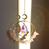 Maxbell Crystal Suncatcher Window Hanging Decor Crystal Sun Catcher Wind Chime Decor Pink