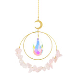 Maxbell Crystal Suncatcher Window Hanging Decor Crystal Sun Catcher Wind Chime Decor Pink