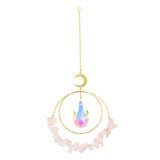 Maxbell Crystal Suncatcher Window Hanging Decor Crystal Sun Catcher Wind Chime Decor Pink