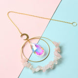 Maxbell Crystal Suncatcher Window Hanging Decor Crystal Sun Catcher Wind Chime Decor Pink